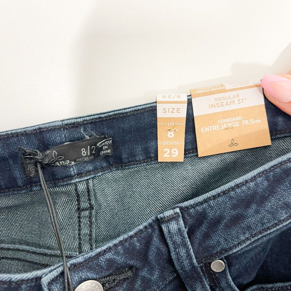 Prana Sienna Skinny Jeans Women Dark Wash Mid Rise Classic Denim Blue Size 8 NWT - Picture 9 of 12